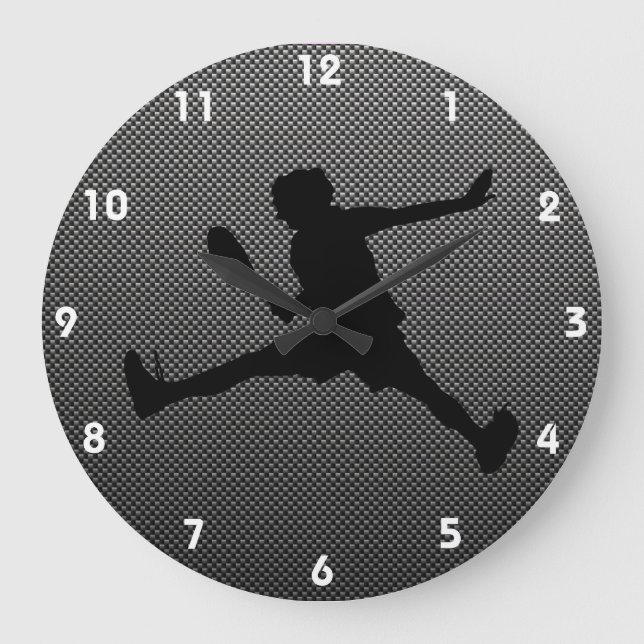 Carbon Fibre look Tennis Large Clock (Front)