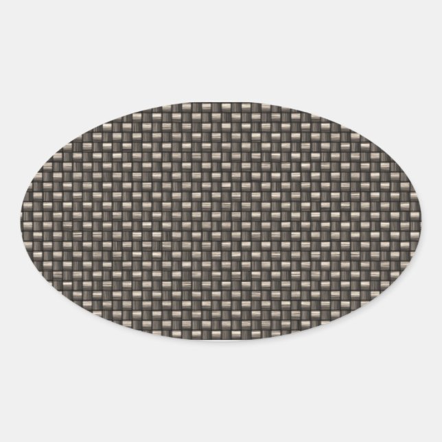 Carbon Fibre Pattern (Faux) Oval Sticker (Front)