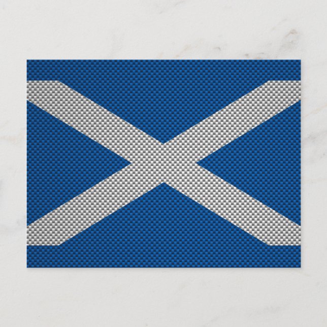 Carbon Fibre Print Scotland Flag Decor Postcard (Front)