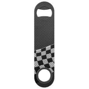Carbon Fibre Racing Flag Wave Print Decor