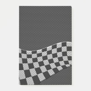 Carbon Fibre Style Racing Flag Checkers Wave Print Post-it Notes