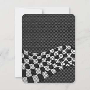 Carbon Fibre Style Racing Flag Wave Decor