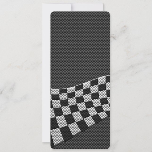 Carbon Fibre Style Racing Flag Wave Decor (Front)