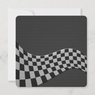 Carbon Fibre Style Racing Flag Wave Decor