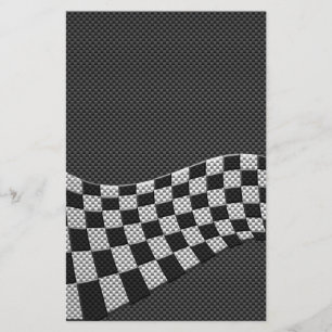 Carbon Fibre Style Racing Flag Wave Decor Flyer
