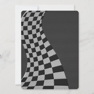 Carbon Fibre Style Racing Flag Wave Print