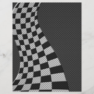 Carbon Fibre Style Racing Flag Wave Print Flyer