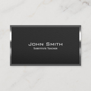 Carbon Fibre Substitute Teacher Business Card