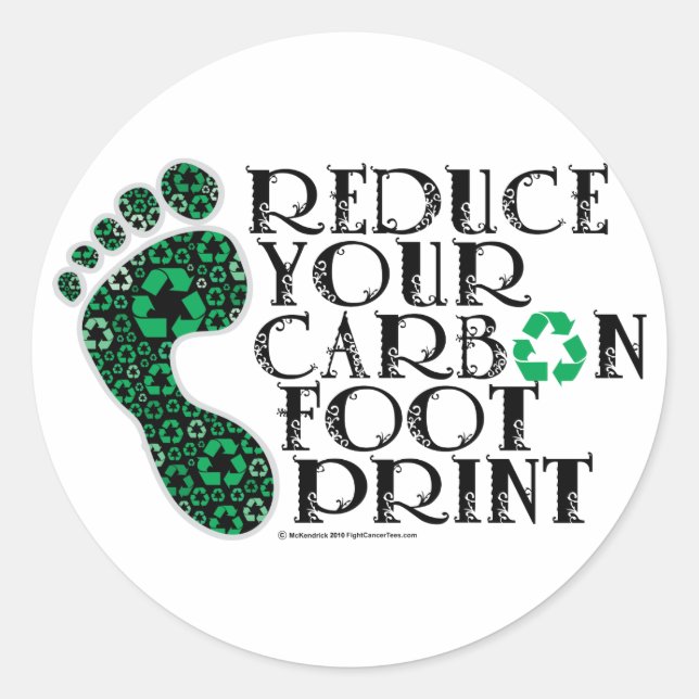 Carbon Footprint Classic Round Sticker (Front)