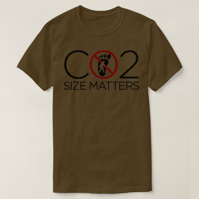 Carbon Footprint Size Matters T-Shirt (Design Front)