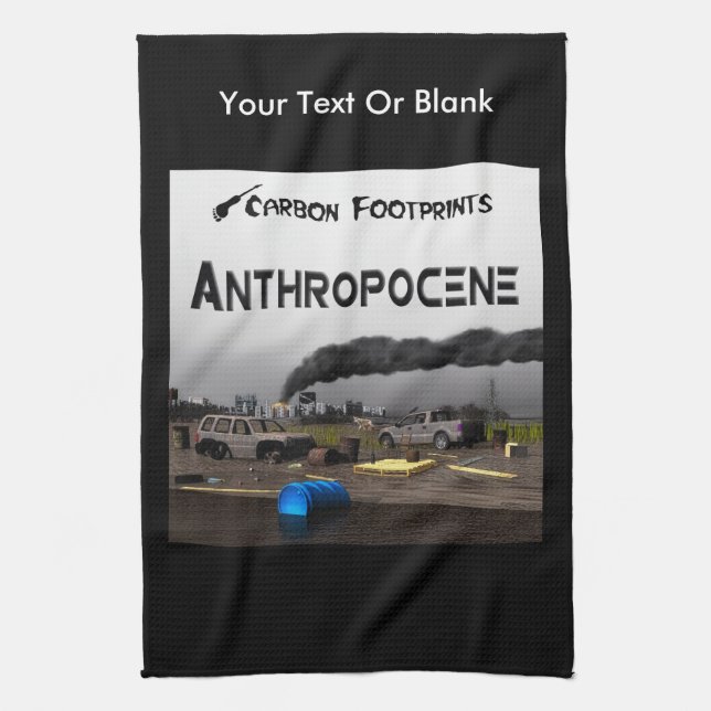 Carbon Footprints - Anthropocene Tea Towel (Vertical)