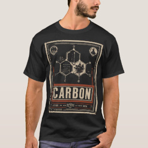 Carbon Molecule Structure Vintage Science Art T-Shirt