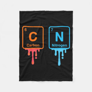 Carbon Nitrogen Science Design Fun Chemistry Lover Fleece Blanket