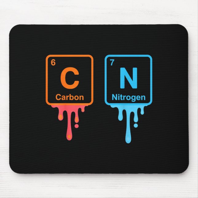 Carbon Nitrogen Science Design Fun Chemistry Lover Mouse Pad (Front)