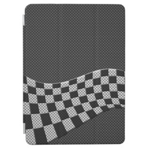 Carbon Style Racing Flag Wave Decor iPad Air Cover