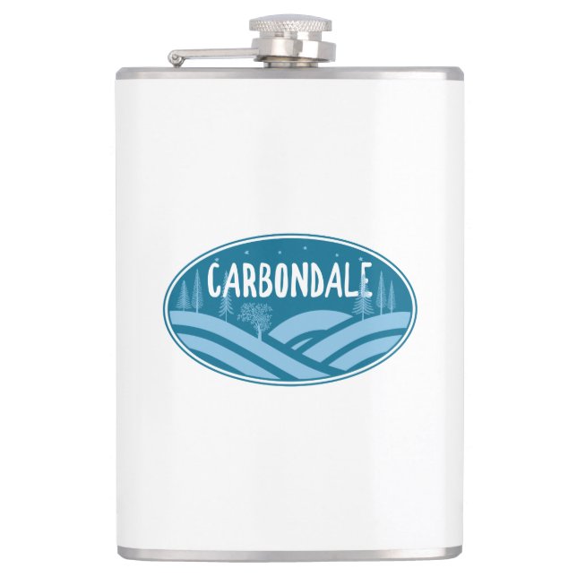 Carbondale Colorado Outdoors Hip Flask (Front)