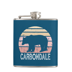 Carbondale Colorado Retro Bear Hip Flask