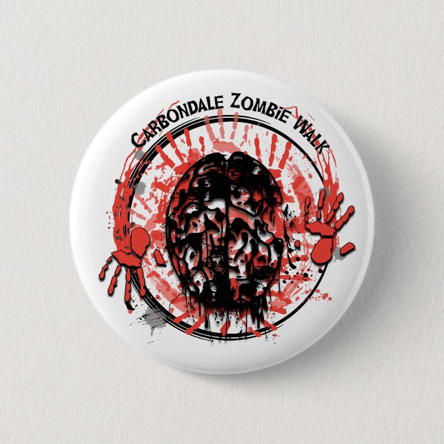 Carbondale Zombie Walk button (Front)
