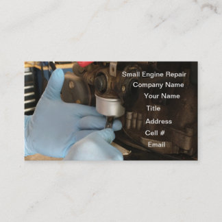 carburettor gloves repair mower engine cleaning business card