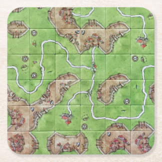 Carcassonne Tile Square Paper Coaster