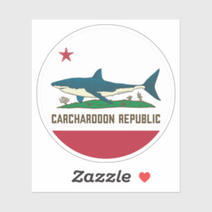 Carcharodon Republic California Flag White Shark