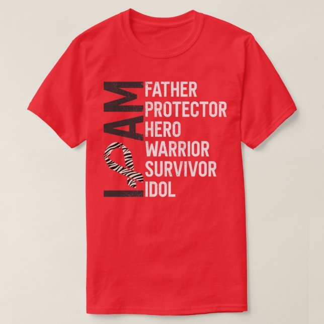 Carcinoid Cancer Awareness I Am Father Hero Warrio T-Shirt (Design Front)