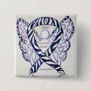 Carcinoid Cancer Awareness Ribbon Angel Pin