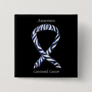 Carcinoid Cancer Awareness Ribbon Custom Pin