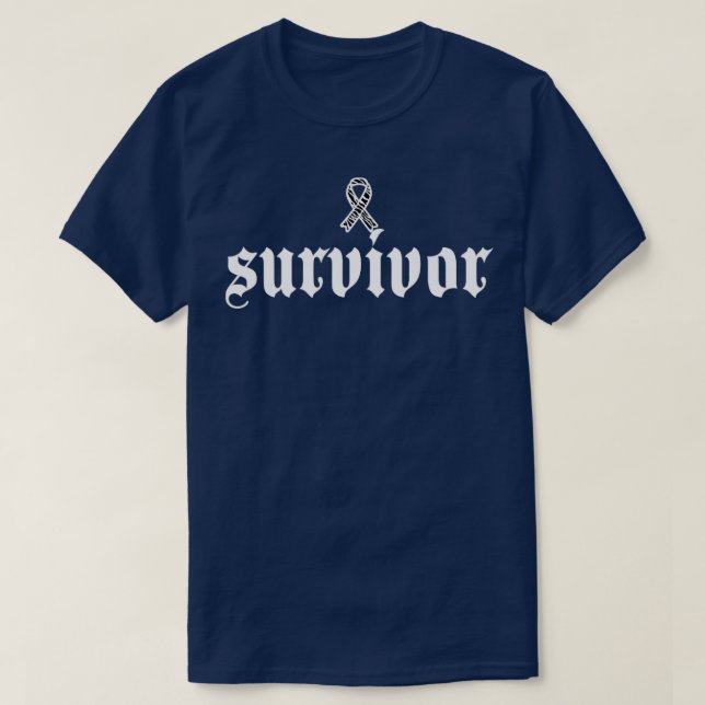 Carcinoid Cancer Awareness Survivor Zebra Ribbon G T-Shirt (Design Front)