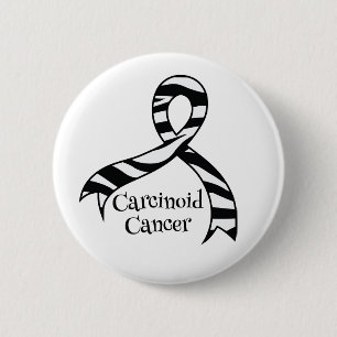 Carcinoid Cancer Awareness Zebra Ribbon Button