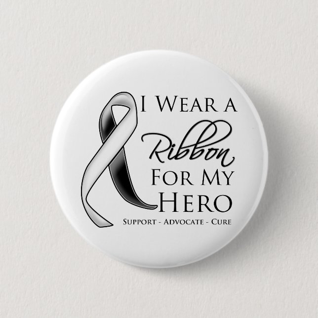 Carcinoid Cancer I Wear a Ribbon For My Hero 6 Cm Round Badge (Front)