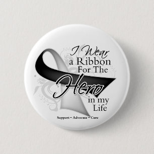 Carcinoid Cancer Ribbon Hero in My Life 6 Cm Round Badge