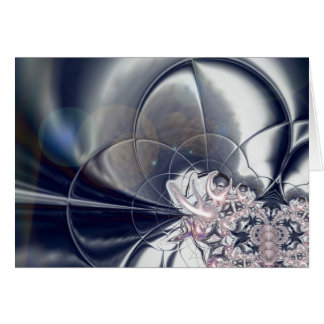 Card Abstract Art Silver And Pink Pearls