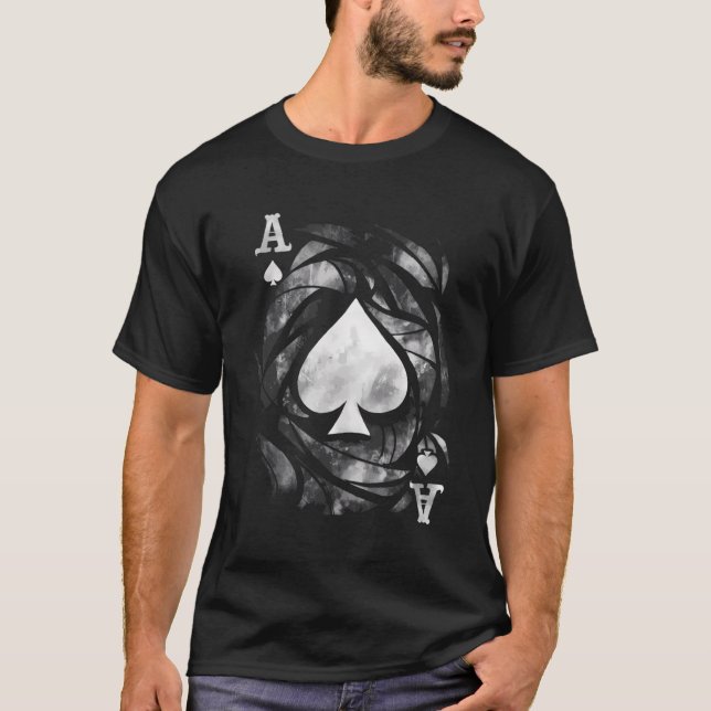 Card Ace Spades Play Playing T-Shirt (Front)