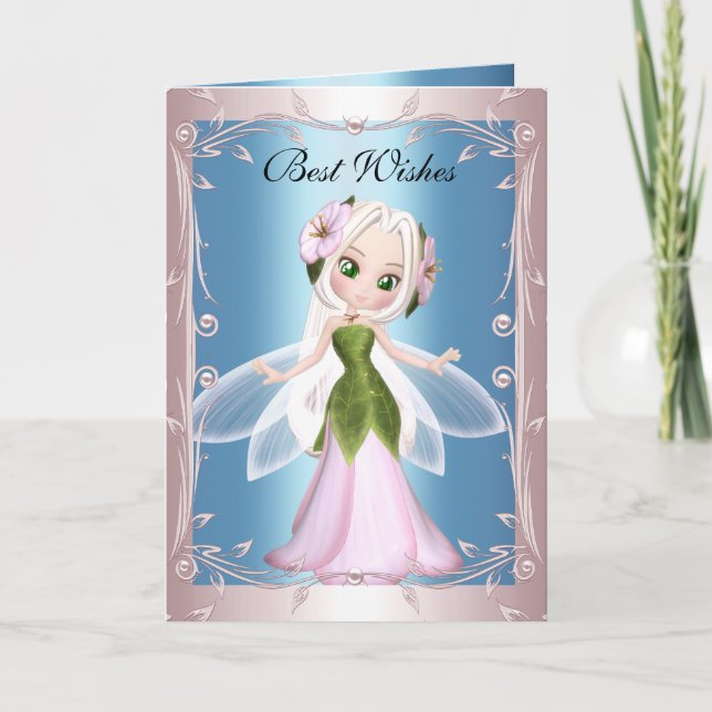 Card Blue Pink Fairy (Front)