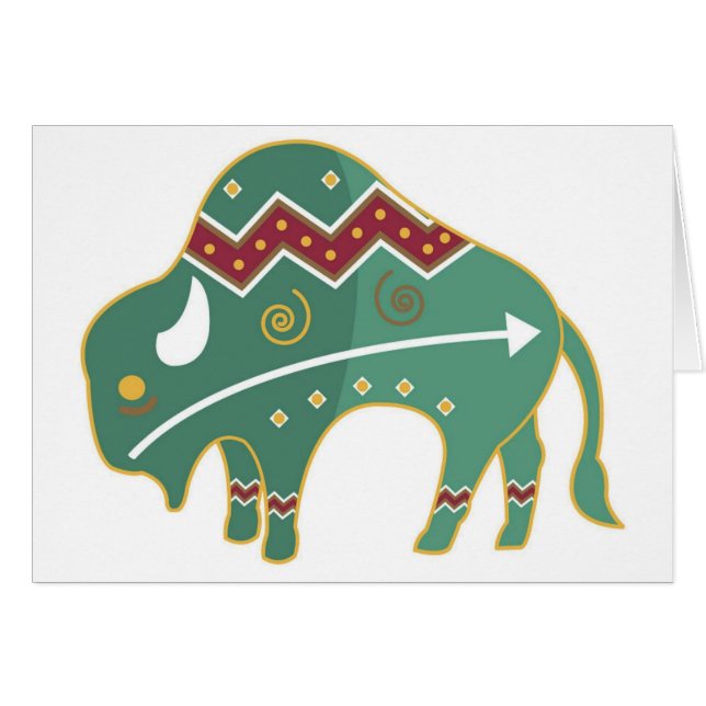 Card Buffalo Image Native American (Front Horizontal)