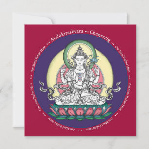 CARD Chenrezig / Avalokiteshvara - with envelope