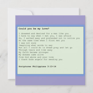 Card ' Could you be my love '