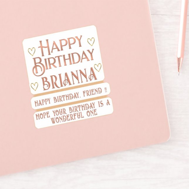 Card Creator Metallic Gold Birthday Message Hearts (Creator Uploaded)