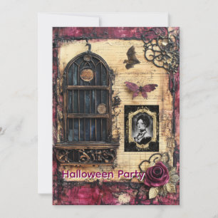 CARD Dark Academia Halloween Party Invitation