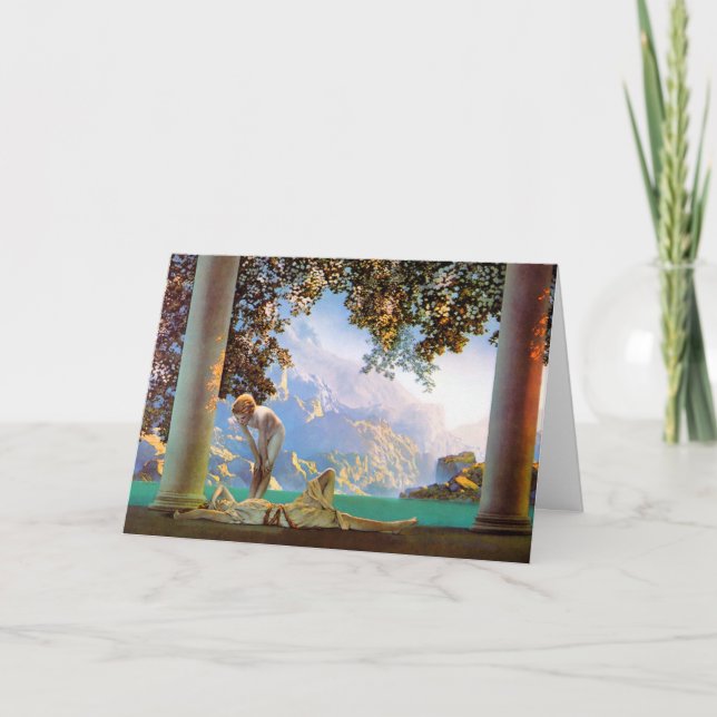 Card:  "Daybreak" - by  - Maxwell Parrish Holiday Card (Front)