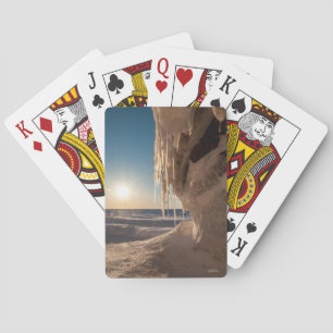 Card deck, photograph freezes on the courses, cold