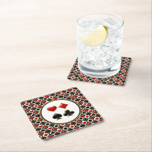 Card Deck Suits  Square Paper Coaster