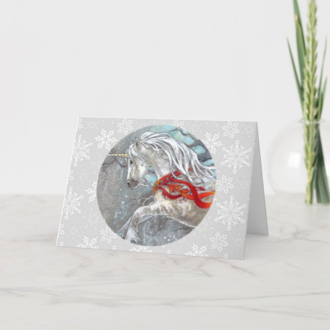 Card - Decorative Holiday Unicorn (Front)