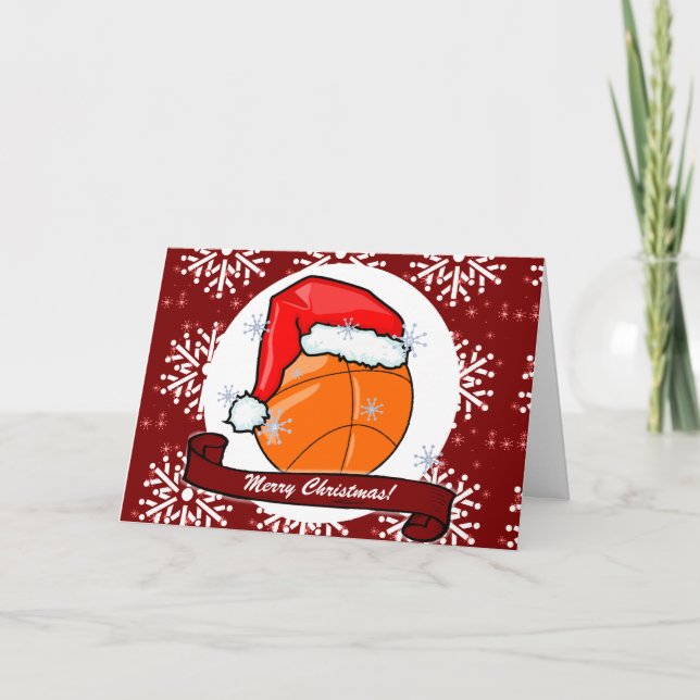 Card - Decorative Santa Basketball (Front)