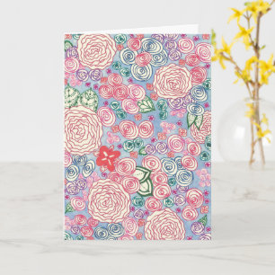 Card. Design "Roses Blue Background" Card
