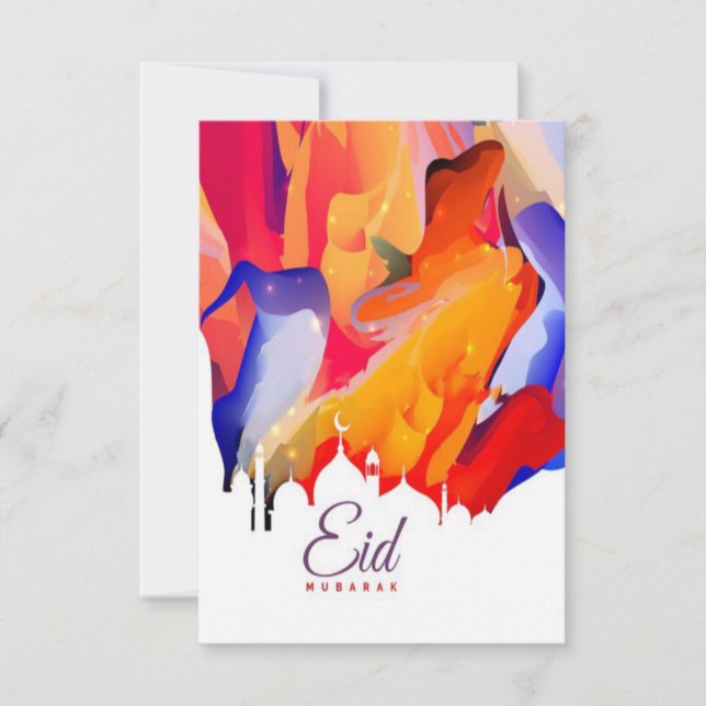 Card designed with beautiful colour splashes (Front)