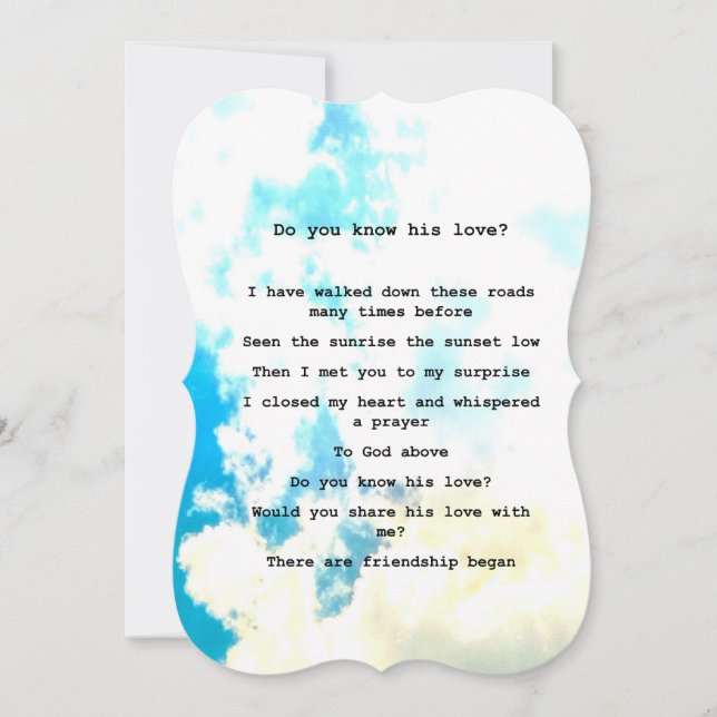 Card-" Do you know his Love" (Front)