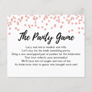 CARD Drop your panties game, Bridal Shower