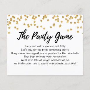 CARD Drop your panties game, Bridal Shower